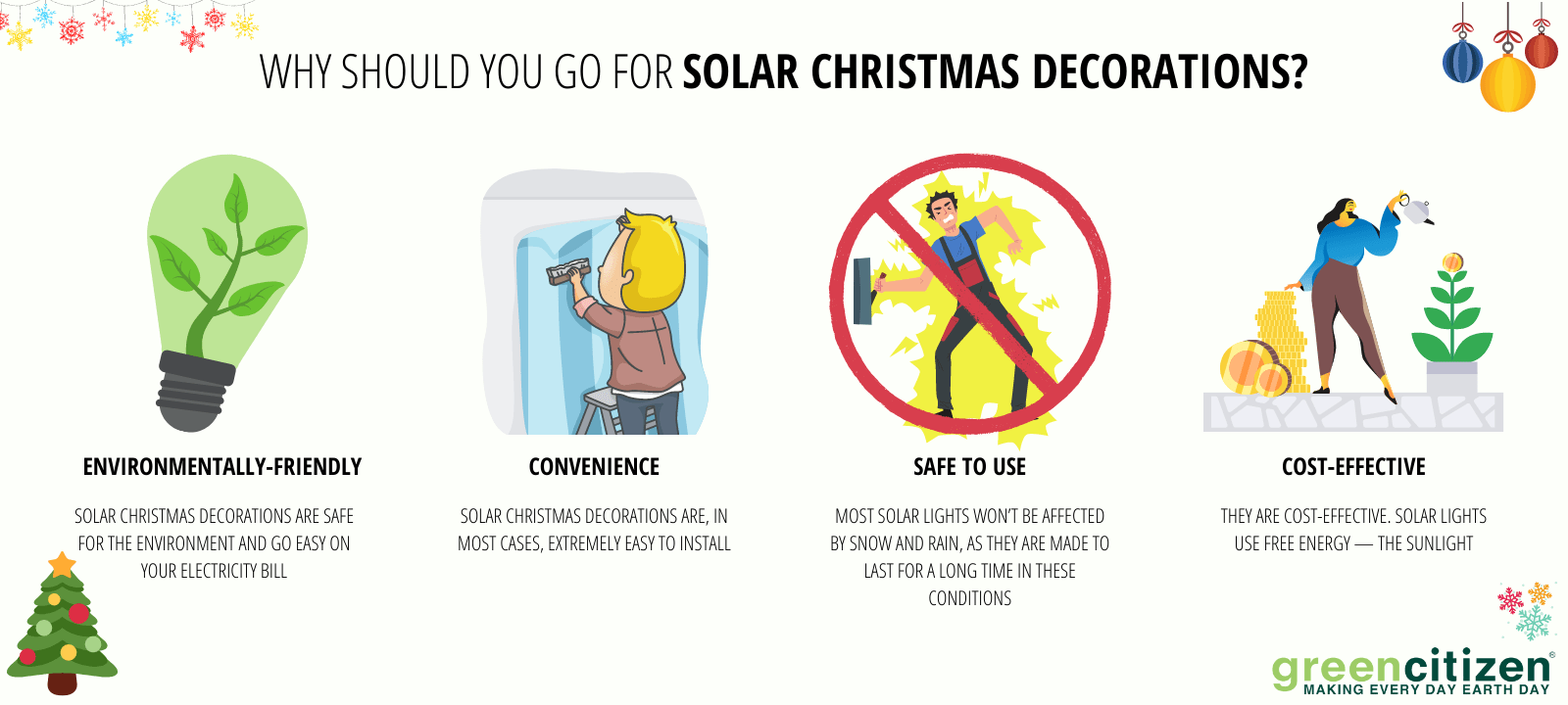 Solar Christmas Decorations Benefits