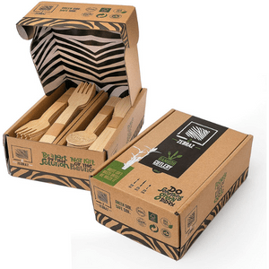 Biodegradable Real Bamboo Utensils Cutlery Set