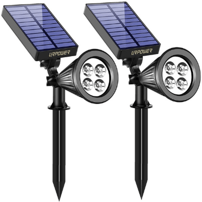 Biling Solar Spotlights Outdoor Warm White 6 Pack 2-in-1 Solar Landscape Lights 12 LED Bulbs Solar Powered Lights IP67 Waterproof Adjustable Wall Light for Patio Pathway Yard Garden Driveway Pool 
