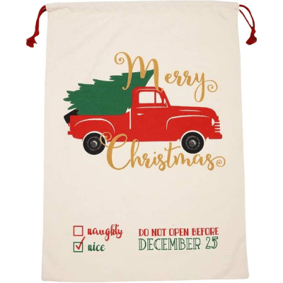 Jolly Jon Red Truck with Christmas Tree Large Christmas Bag Santa Sack