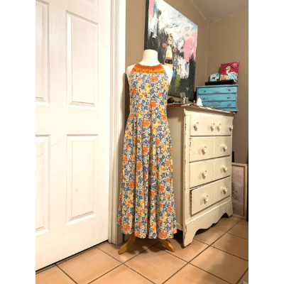 Mother’s Day Gift Upcycled Floral Long Maxi Dress