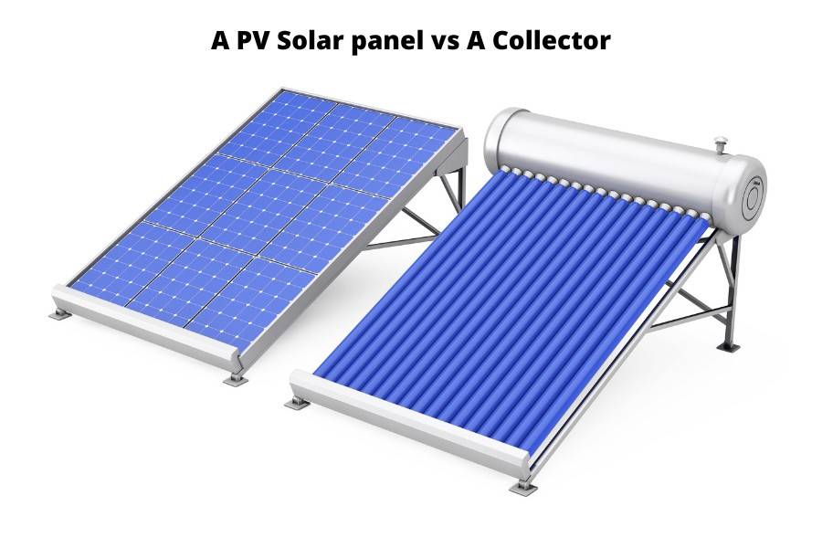 Solar panel vs A Collector of a solar water heater