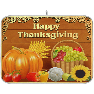 ATTX Thanksgiving Pumpkin Fruits dish drying mat