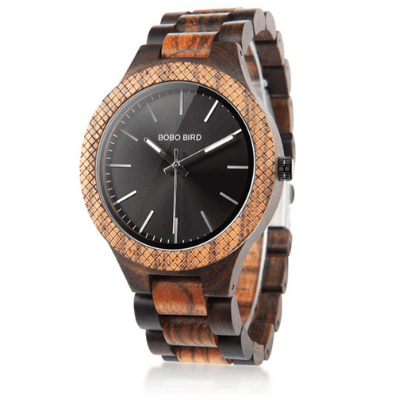 BOBO BIRD Men's Retro Zebra Wooden Watch