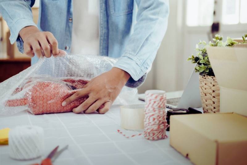 Bubble wrap used for storing bags