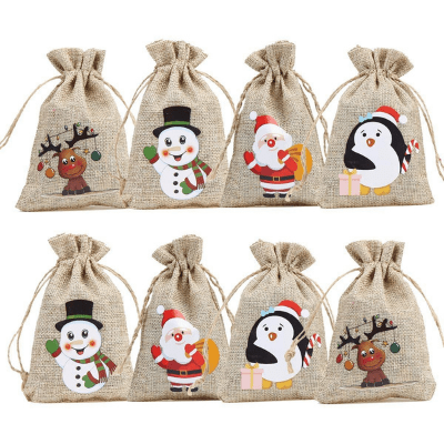 CCINEE 36pc Christmas Linen Gift Bags