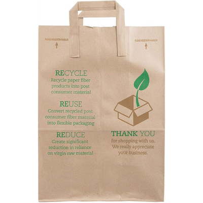 Duro Brown Printed Paper Retail Grocery Shopping Bags