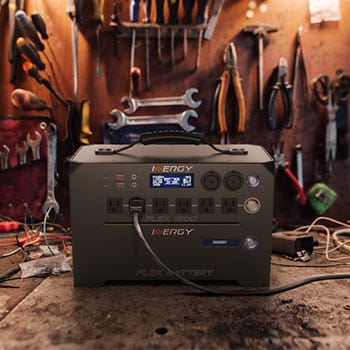 Generator surrounded by tools