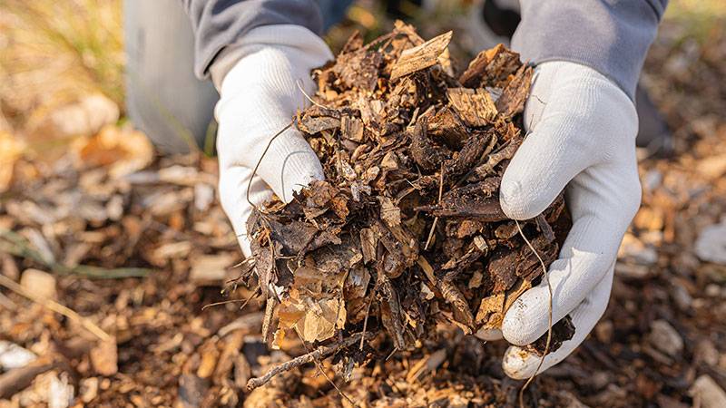 Layering brown materials to compost paper towels