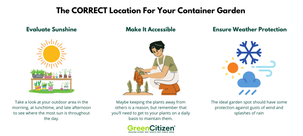 Location of container garden