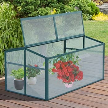 One Outsunny 51 Inch Aluminum Vented Cold Frame Mini Greenhouse Kit