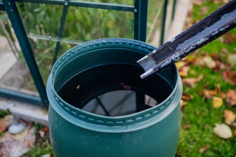 rainwater collection system using a barrel