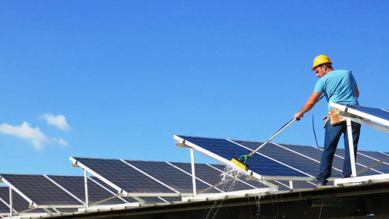 solar panel washing