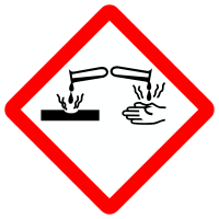 Corrosive Household Hazardous Waste hHW symbol