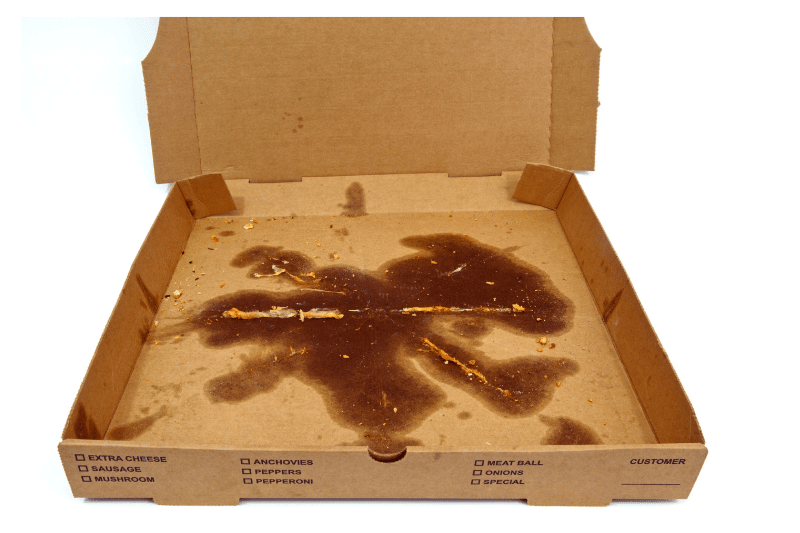 Recycling myth pizza boxes with grease in not recyclable