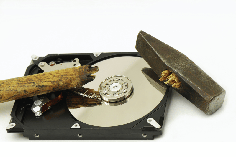 dispose of hard drives by Hammer _ Shattering